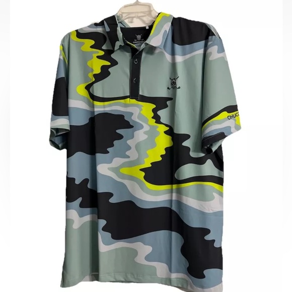 CHUCO GOLF Men’s  Size 3 XL Riverwalk Multi Color PERFORMANCE POLO SHIRT - NWT - Picture 1 of 14